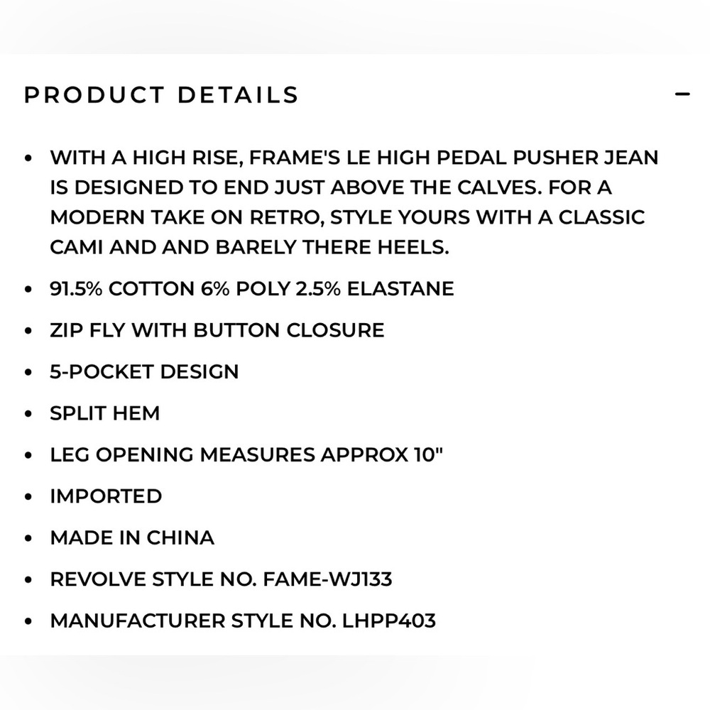 FRAME Le High Pedal Pusher Skinny Jeans in Film Noir size 31 - Picture 11 of 12